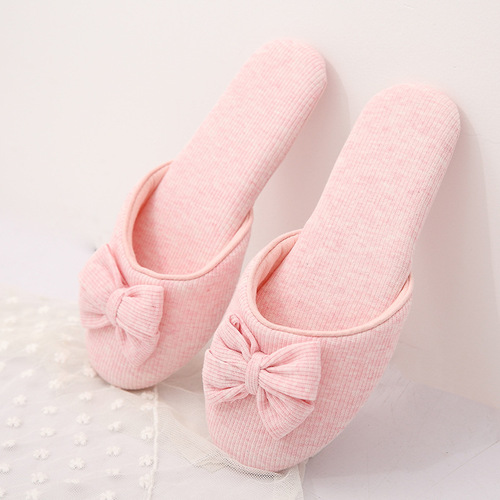 Spring and Autumn New Home Shoes Indoor Soft Cotton Slippers Women's Anti-Slip Comfort Floor Mops Maternity Postpartum Shoes
