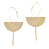 Metal matte fashionable square golden earrings, European style