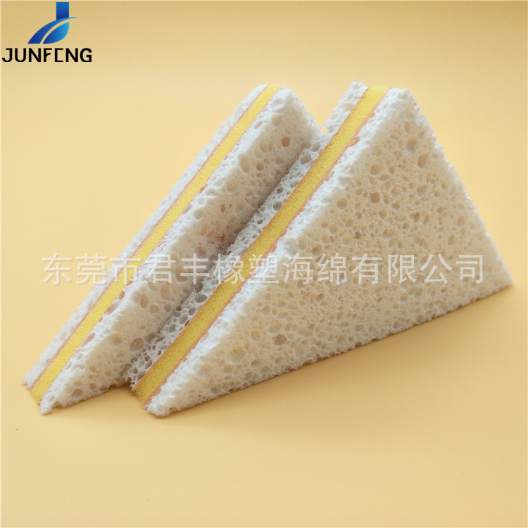 定制加工 木浆棉贴合三明治造型木浆棉 洗车洗碗可贴合木浆海绵