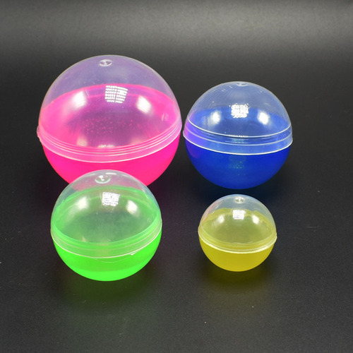 The manufacturer supplies various styles of transparent one-piece plastic gashapon shells with diameters of 32MM, 45MM, 50MM, 58MM and 65MM.