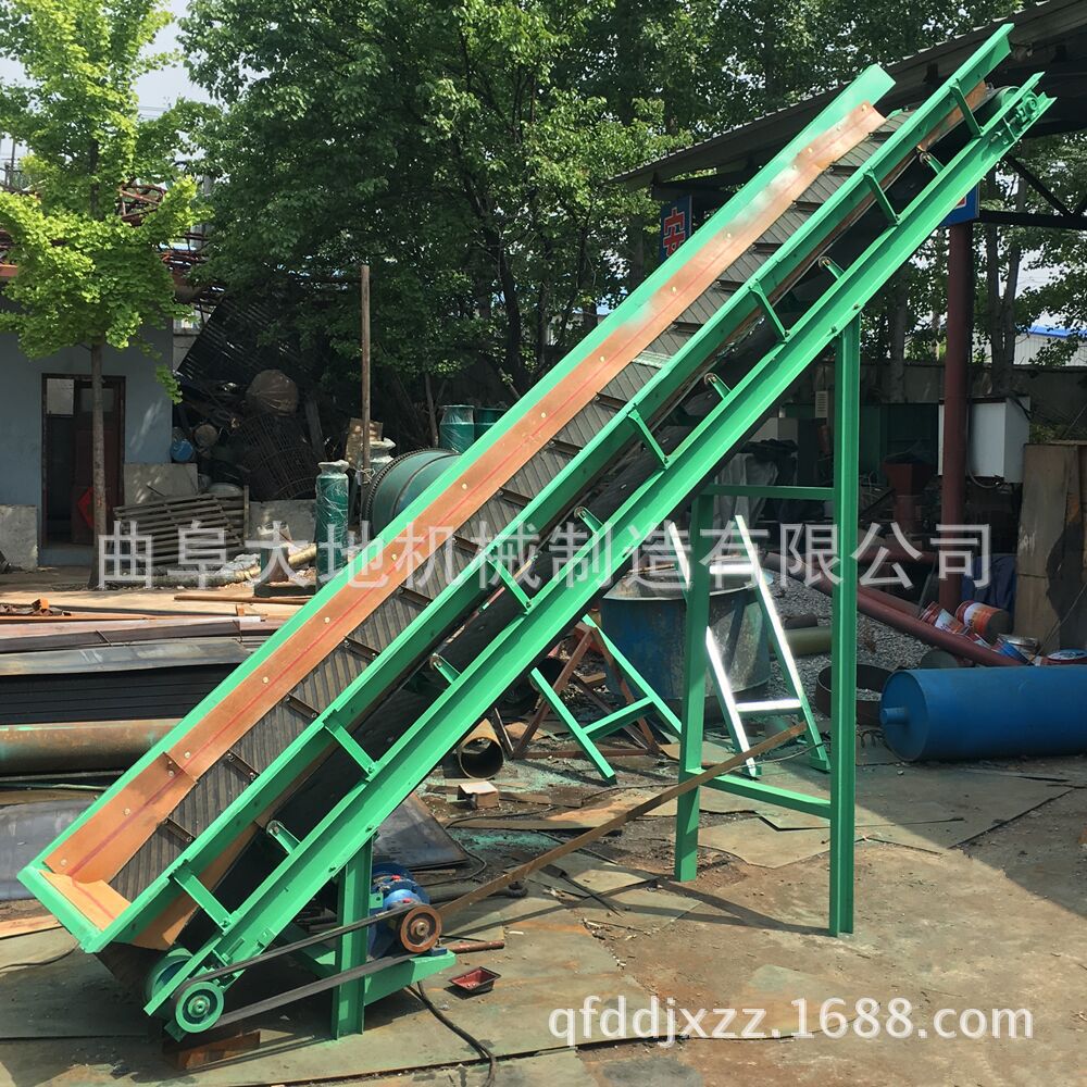 方便移动带速可调皮带输送机 新型手摇升降式粮食装车皮带输送机