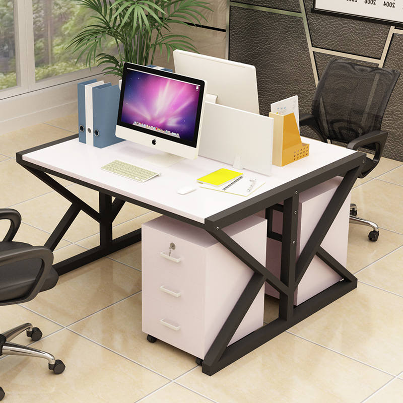 现代简约电脑桌多人位工作台 带屏风组合书桌职员办公厂家直销