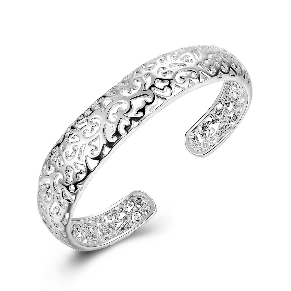 Fashion Flower Cooperized silver Plating Bangle 1 Piece