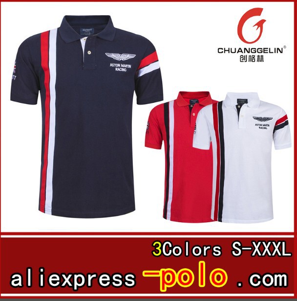 HT59 Short-sleeved Golf Clothing Men's T-shirt Sweatshirt Summer Lapel Vertical Air Force One T-shirt