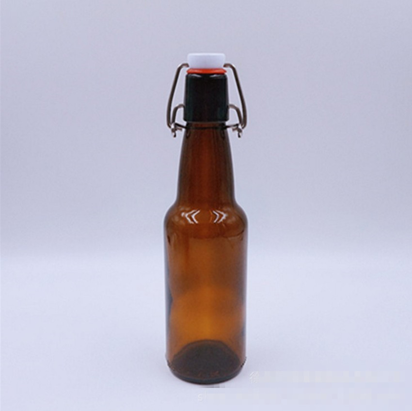 300ml摇摆瓶二发瓶/不锈钢卡扣家酿棕色啤酒瓶/红酒瓶500ml饮料瓶