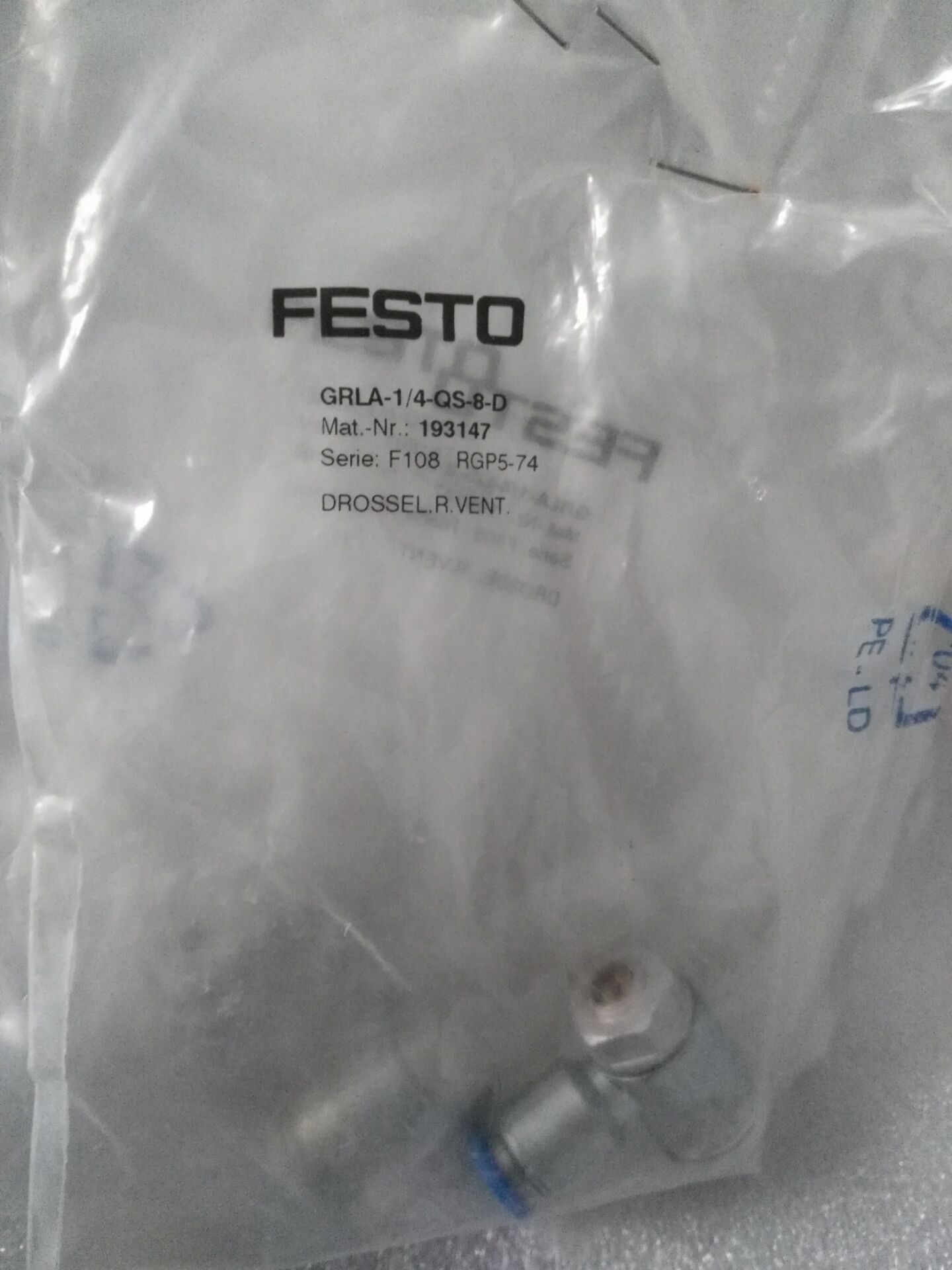 FESTO/费斯托 接头GRLA-1/4-QS-8-D 193147 151160大量现货
