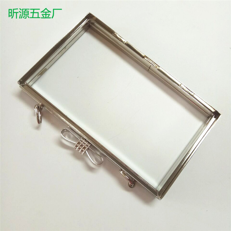 厂家供应 四方形蝴蝶头口夹 双D圈包包口金 手袋金属较配件