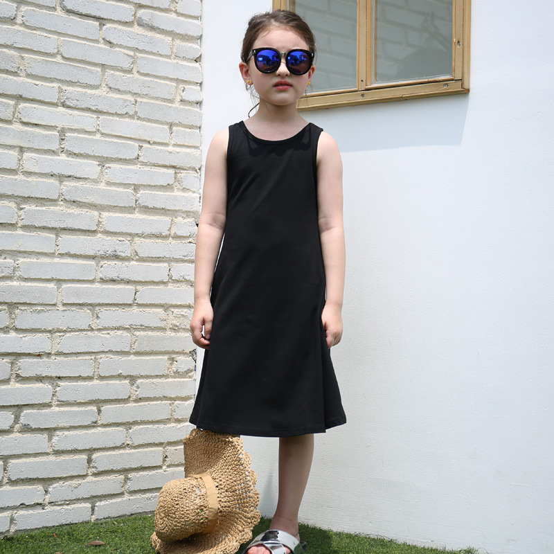 Falda de chaleco sin mangas para niños entre padres e hijos para niñas vestido Medio y niños grandes madre e hija falda de Liga 2023 Verano