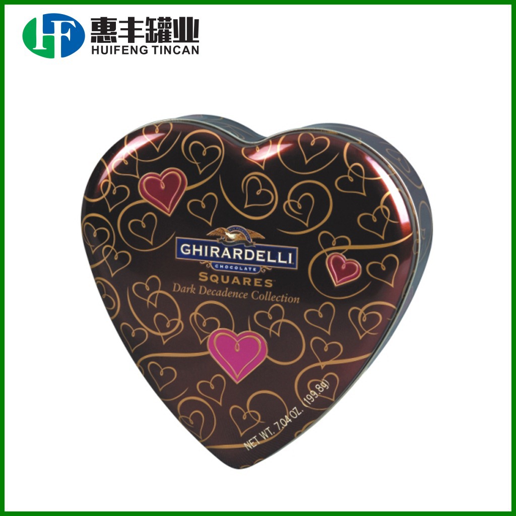 Tin box马口铁心型罐 巧克力食品罐 糖果盒礼品收纳铁盒 结婚礼盒
