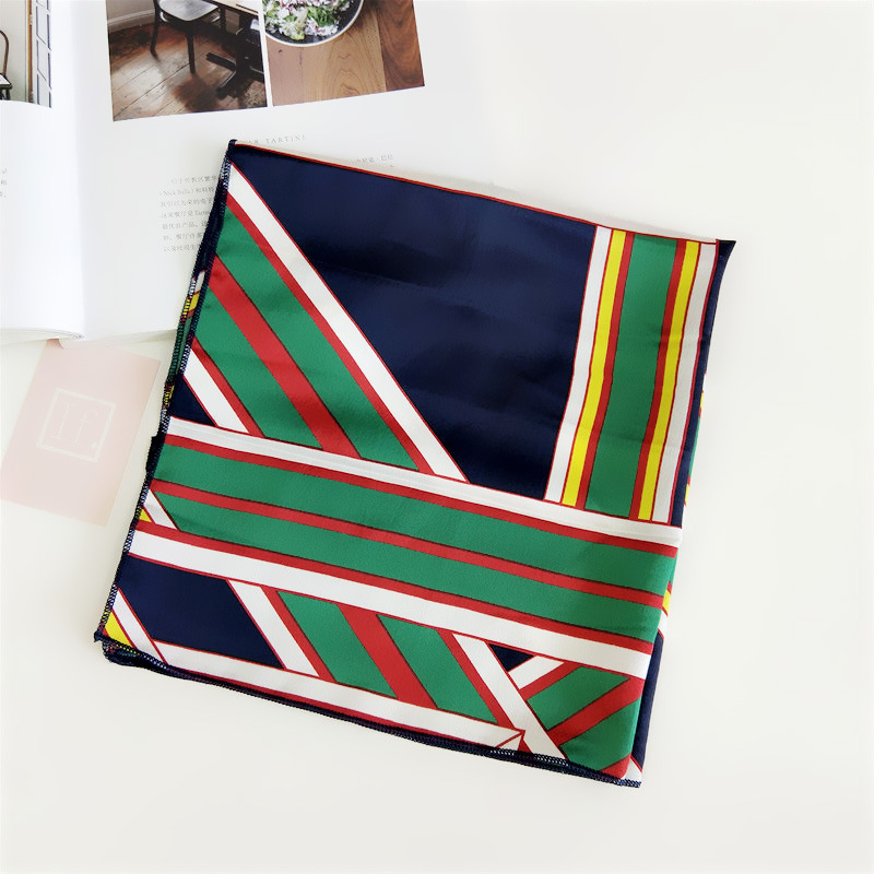60g Weight Silk Scarf Classification Daily Occasion Satin Material Stripe, Polka Dots, Chains Print Pattern Summer Season Women's Gender Simple Style Style Women's Simple Style Stripe Polka Dots Chains Print Satin Silk Scarf 50