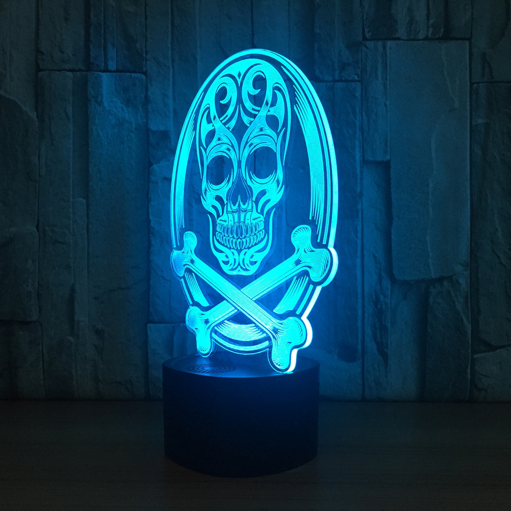 3D创意七彩小夜灯 简约触摸家居卧室USB供电