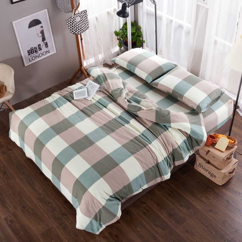 厂家直销良品色织水洗棉布料床单 四件套面料被套 床上用品家纺面|ms