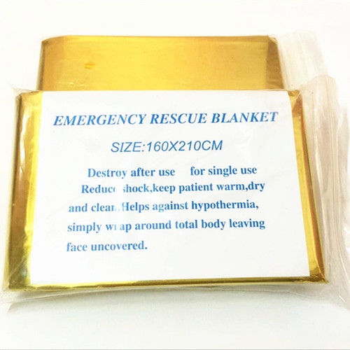 Export e-commerce gold and silver 160x210cm emergency blanket, life-saving, heat preservation, sun protection, survival blanket