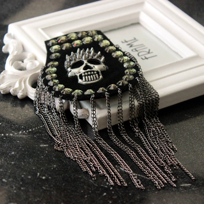 Cross border suit Epaulette tassels parts decorate Luggage and luggage Hat show coat Skull accessories Jewelry clothing Accessories