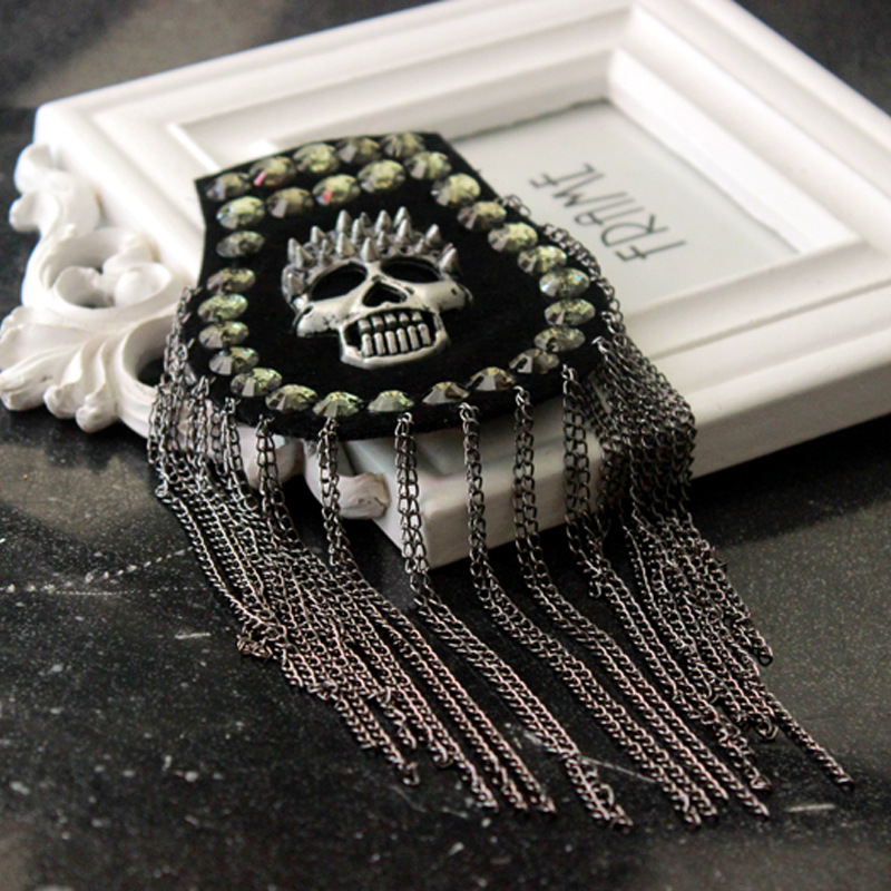 Cross border suit Epaulette tassels parts decorate Luggage and luggage Hat show coat Skull accessories Jewelry clothing Accessories