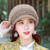 Demi-season knitted hat from pearl, woolen beret for elderly, 2019