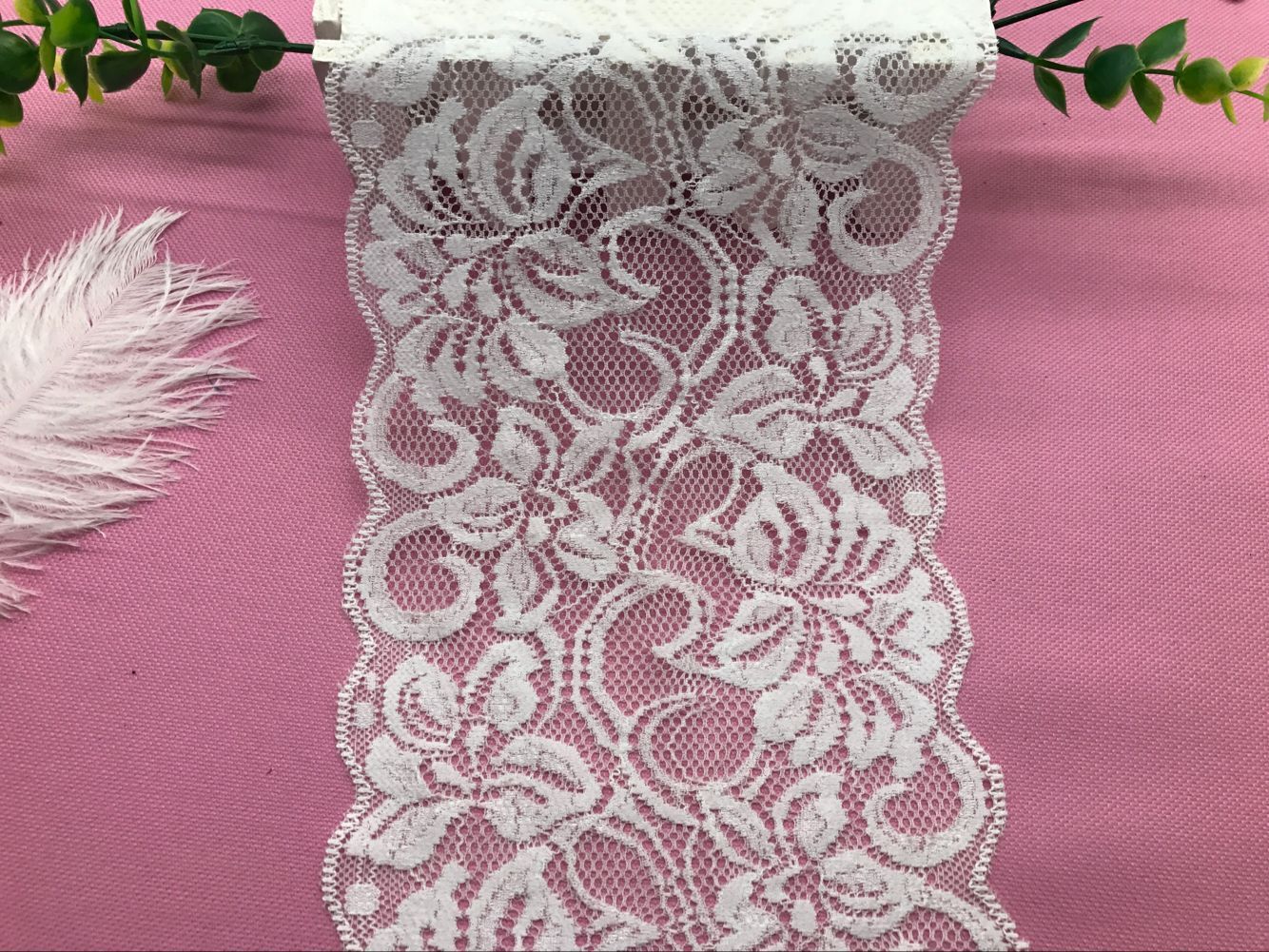 弹力花边压沙弹力花边蕾丝弹力花边氨纶花边6012# 宽度15CM