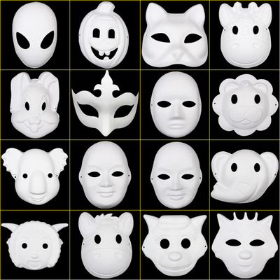 手工马勺绘画纸浆京剧脸谱面具DIY儿童空白手绘材料幼儿园成人男