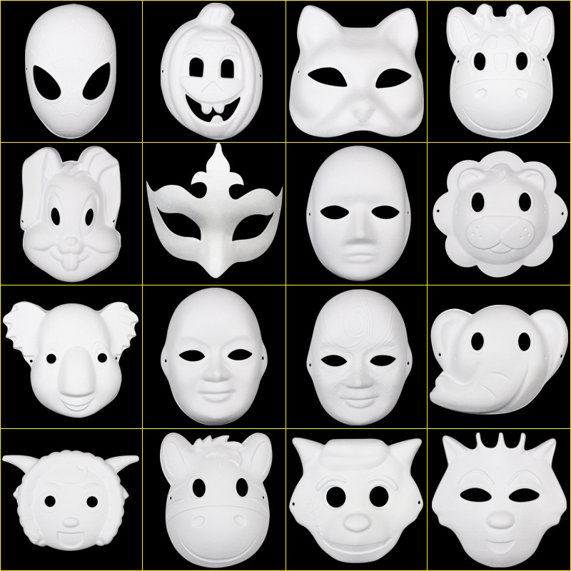 手工马勺绘画纸浆京剧脸谱面具DIY儿童空白手绘材料幼儿园成人男