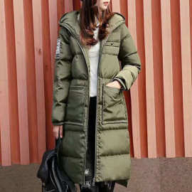 优洛可 羽绒服女中长款2021新款时尚加肥加大貉子毛胖mm大码女装