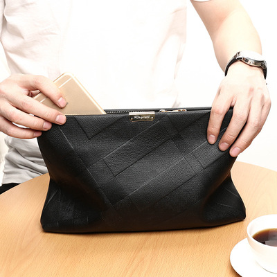 跨境头层牛皮男士手包男士信封包男士手拿包男包