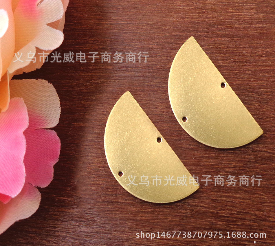 精选黄铜半圆毛胚吊坠 古风欧美潮流项链耳环坠子 光威DIY铜饰品
