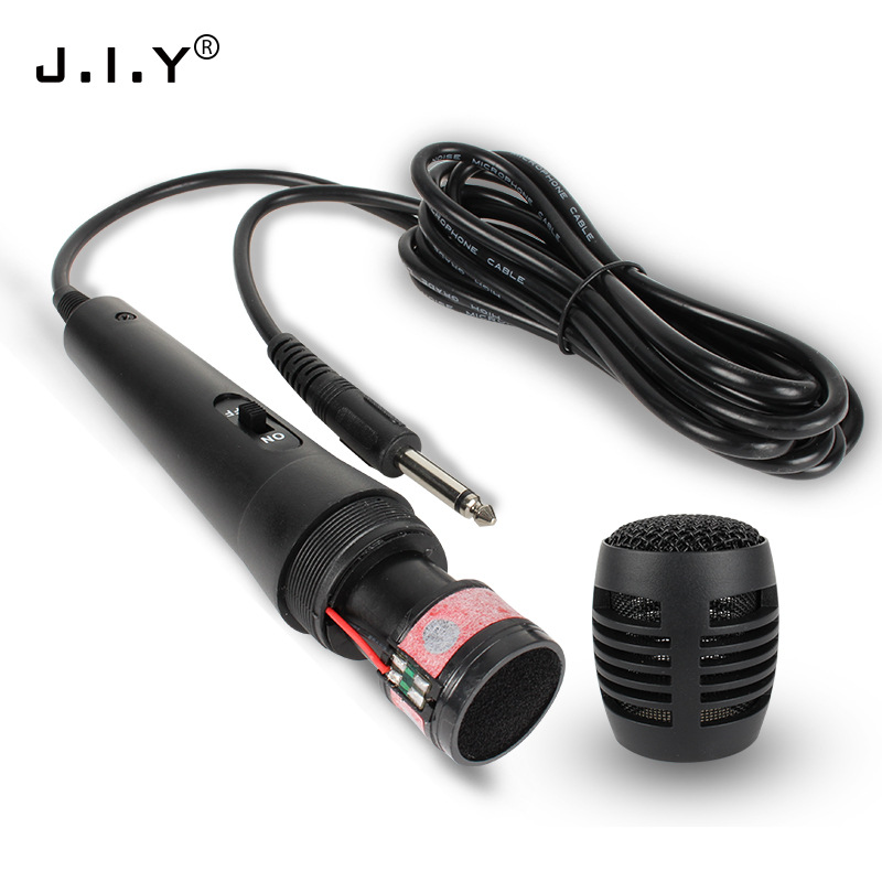 JIY厂家批量有线麦克风 优质KTV家用主播直播移动音箱动圈咪话筒