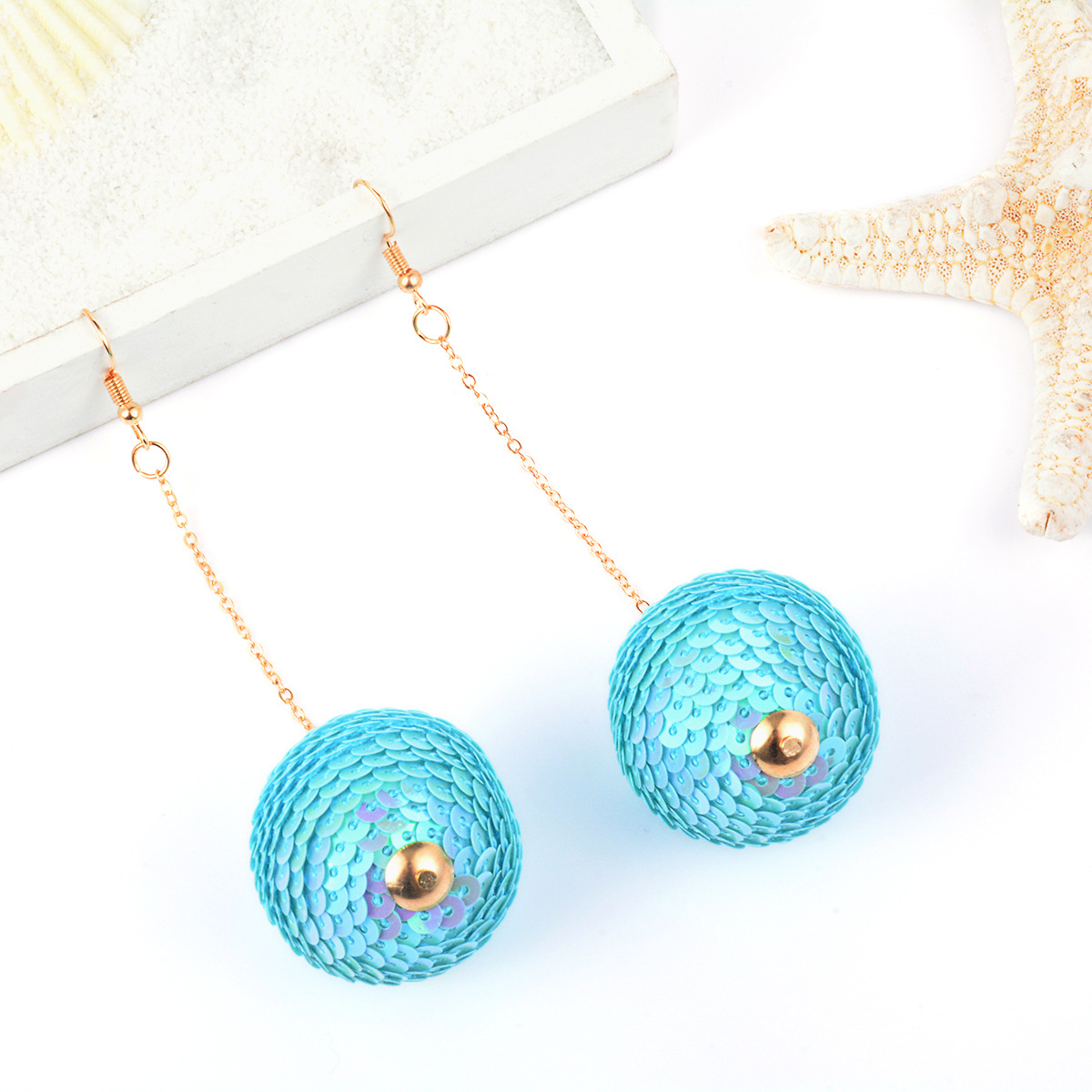 Fashion Simple Earrings Geometric Sequin Ball Pendant Earrings display picture 8