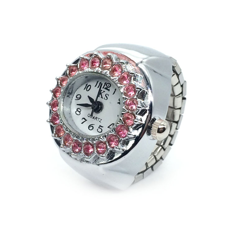 21g Weight Ordinary Glass Mirror Material Alloy Strap Material Watch Rings Classification Pointer+Number Display Type Round Dial Shape Daily, Street Occasion Quartz Movement Geometric Pattern All Seasons Season Women's Gender Retro, Classic Style Style Retro Classic Style Geometric Quartz Watch Rings 5