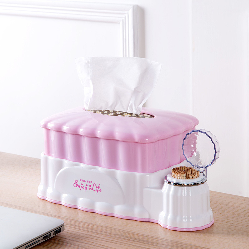 创意伸缩纸巾盒可升降纸巾抽方形抽纸盒带牙签筒牙签罐