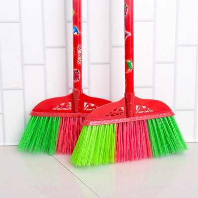 Manufactor wholesale Two-horse Tricolor Broom 625 Plastic Broom durable Bristles Cheap construction site Company wholesale