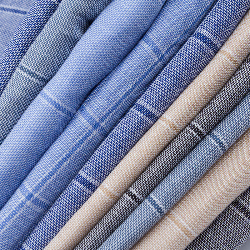 现货批发 全棉色织平纹薄款大格子布 简约男女衬衫连衣裙大牌面料