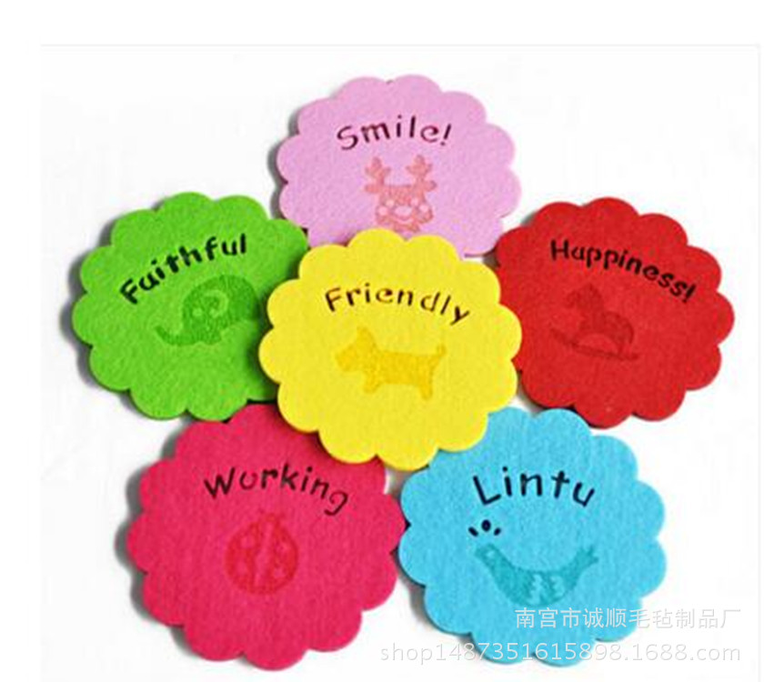 定制批发毛毡杯垫简约家居毛毡餐垫防滑隔热 毛毡工艺品 定制logo