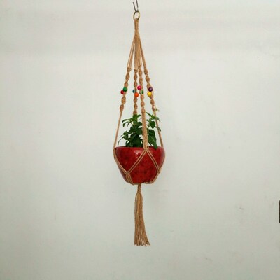 Cotton rope Hanging basket Netbag Flower pot Hemp rope Netbag Flower pot Botany Lanyard Netbag