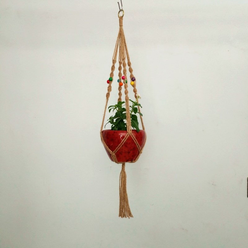 Cotton rope Hanging basket Netbag Flower pot Hemp rope Netbag Flower pot Botany Lanyard Netbag
