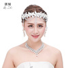 Fashionable elegant hair accessory for bride, jewelry, set, necklace and earrings, wedding accessories