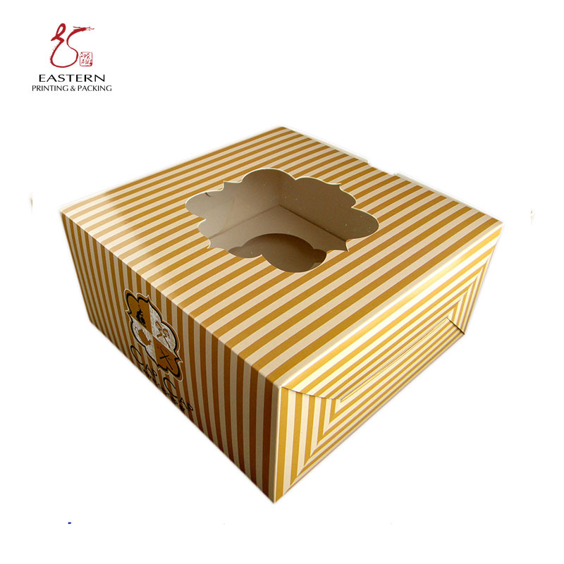 彩色烘焙包装四个装的月饼盒蛋糕蛋挞饼干包装盒西点礼品盒可定制