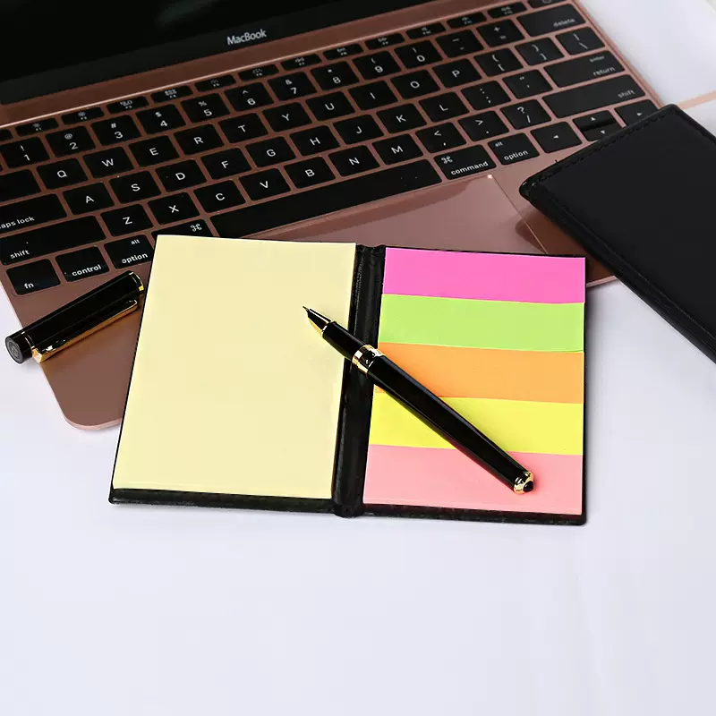 商务办公定制PU皮质便签本组合套装 n次贴外卖留言贴创意便利贴