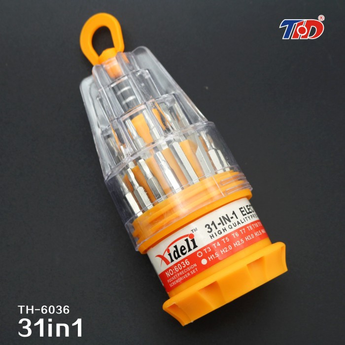 新款31合一便携式电讯手机电脑维修拆机工具组合螺丝刀套装6036