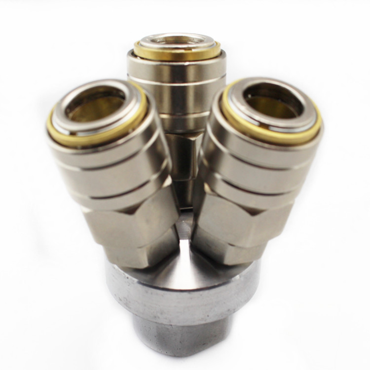 气动气管快速自锁c式接头圆三通 单手快速自锁接头快速接头空压机