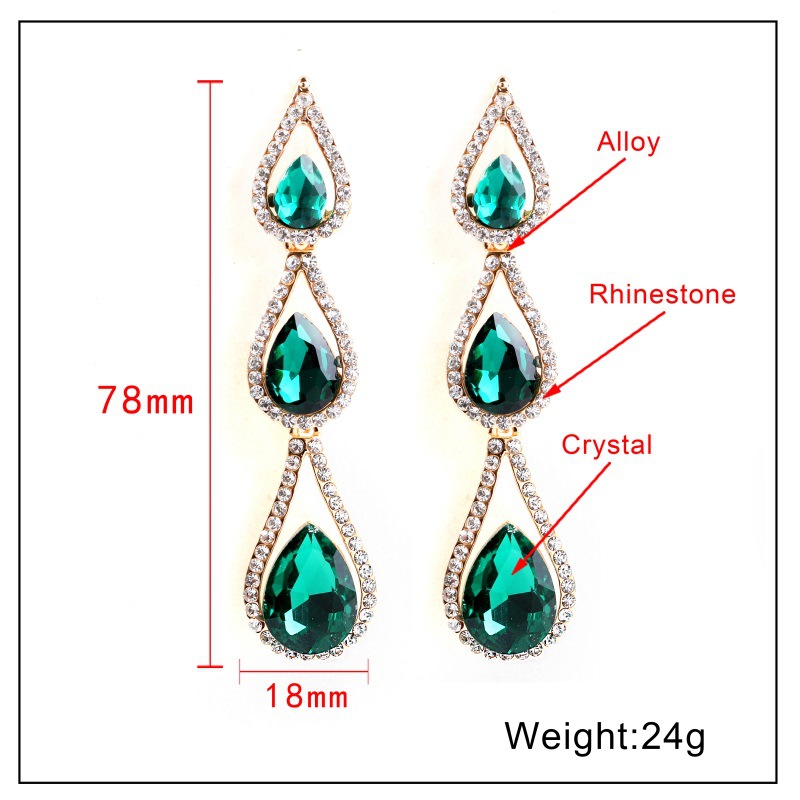 Geometric Diamond Alloy Earrings display picture 1