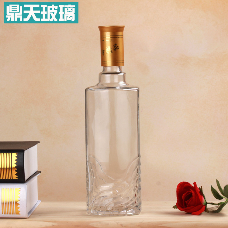 批发卡扣白酒瓶200ml500ml浓香型劲酒瓶透明玻璃药酒瓶可定制
