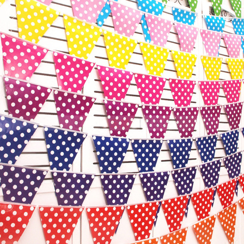 Birthday party decoration supplies party decorative dot pennant paper hanging flag bunting banner banner