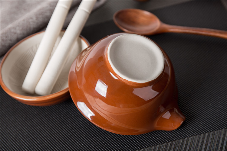 Factory direct foreign trade original single ceramic bowl Japanese grinding bowl grinding bowl ceramic grinding bowl with grinding Rod