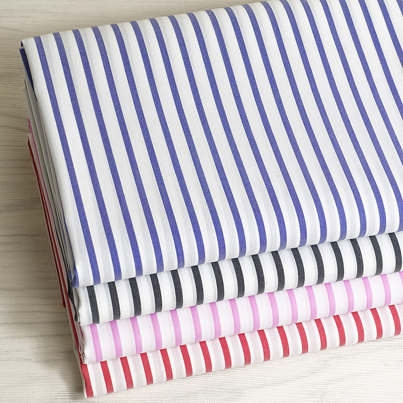 厂家直销条纹棉锦弹力色织衬衫面料  新品时尚衬衫现货批发