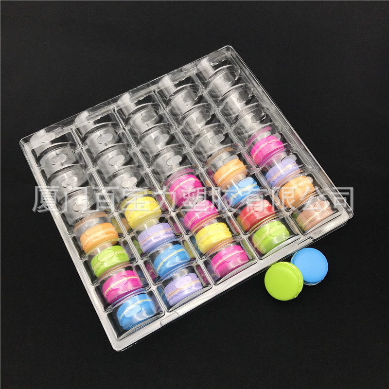 40个装马卡龙包装盒 糕点包装 透明塑料盒 饼干吸塑包装盒