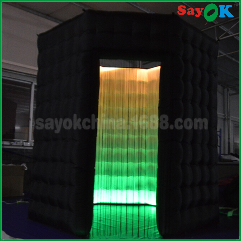 充气八角照相亭 移动便携式灯光帐篷 活动展会双灯条摄影照相亭