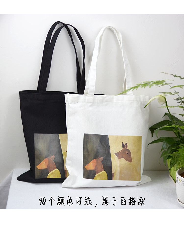 Bolsa de lona de dibujos animados casual lleno de verano nueva bolsa de lona bolsa de las mujeres artístico retro bolso de hombro bolso