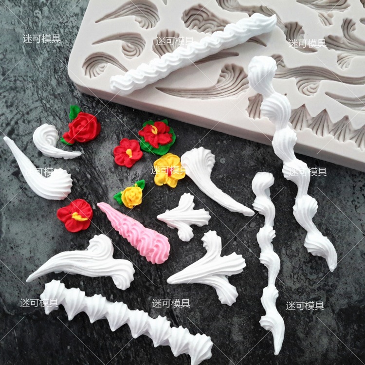 Fondant cake molde de silicona borde de la cáscara del molde de la torta Europea guinda del borde decoración molde de chocolate