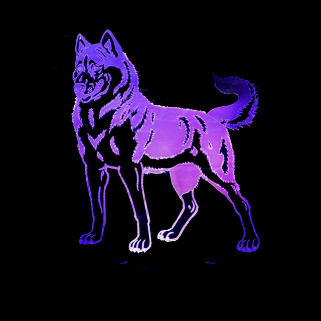 新款杜宾犬3d灯狼狗七彩触控led 3d视觉灯usb遥控3d小夜灯 价格 厂家 哪里买 我有货 B 5yoho Cn